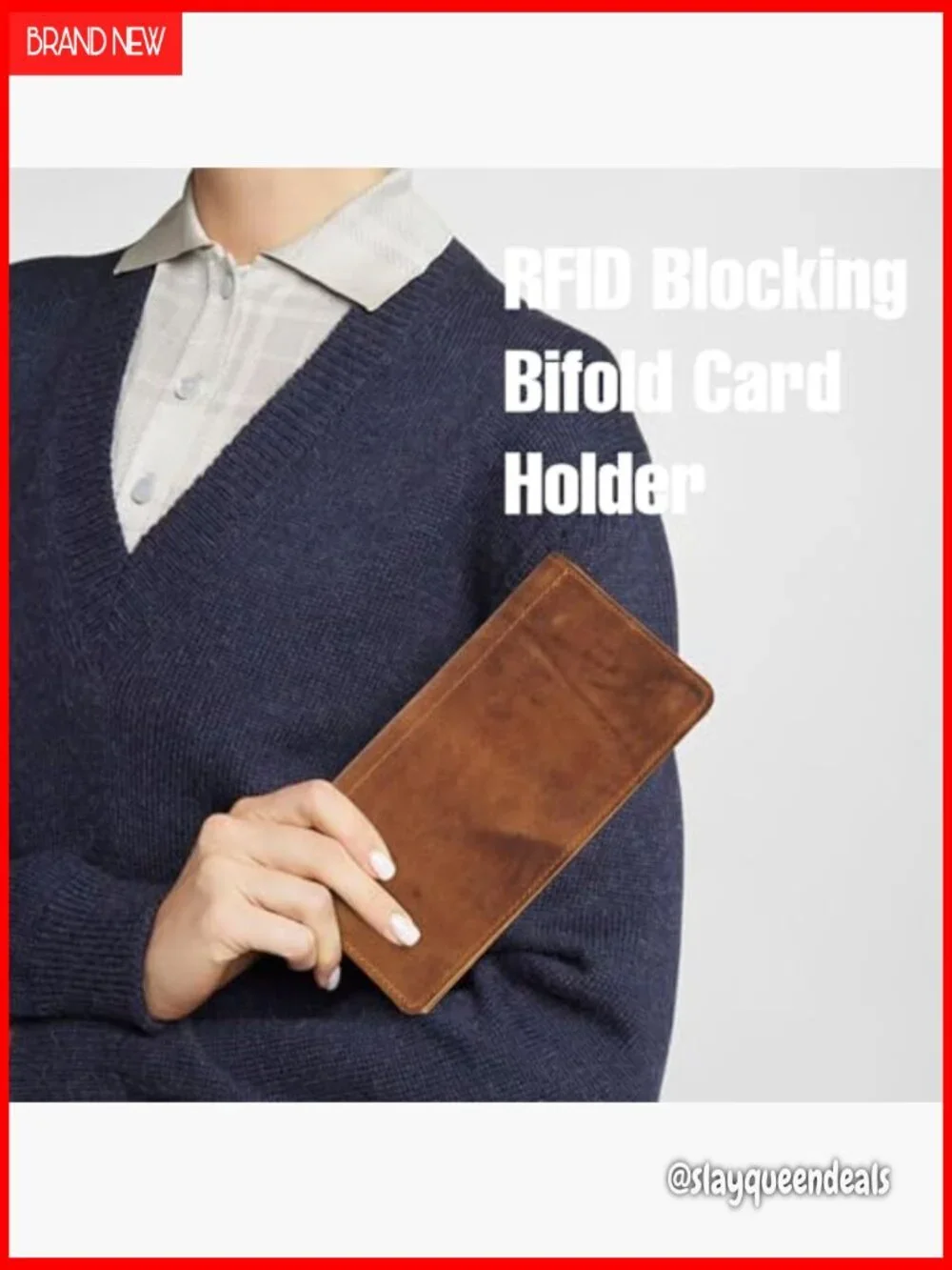 Ultra-Slim Genuine Leather RFID Blocking Bifold Wallet Long Billfold